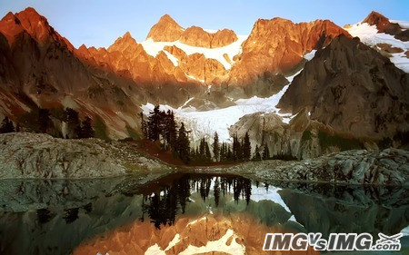 mountain lake reflection 